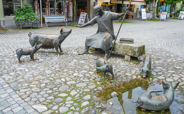 The fountain on Saumarkt in Wangen in Allgäu