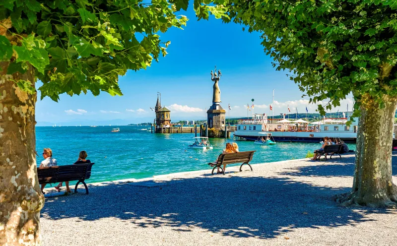 The Kontanz city harbor with a view of the Imperia