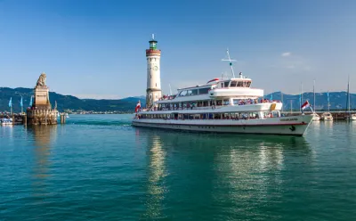 harbour in Lindau with lion and lighthouse