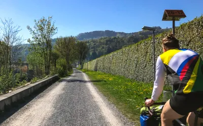Racing cyclists on the road