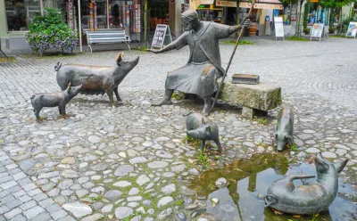The fountain on Saumarkt in Wangen in Allgäu