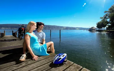 Break from cycling on Reichenau Island, on the Lower Lake