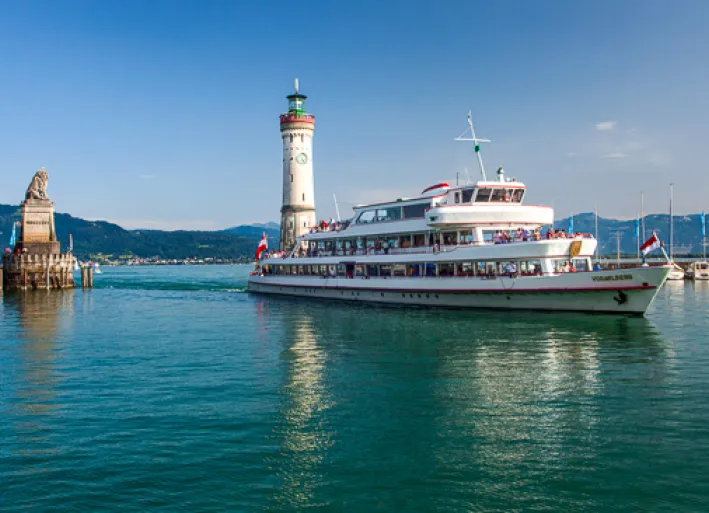 harbour in Lindau with lion and lighthouse