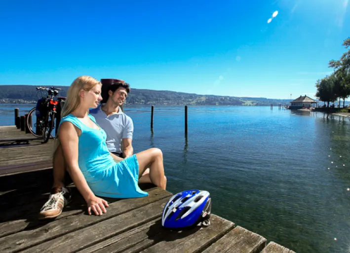 Break from cycling on Reichenau Island, on the Lower Lake