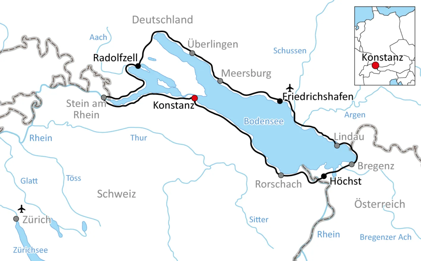 Lake Constance Cycle Path Map