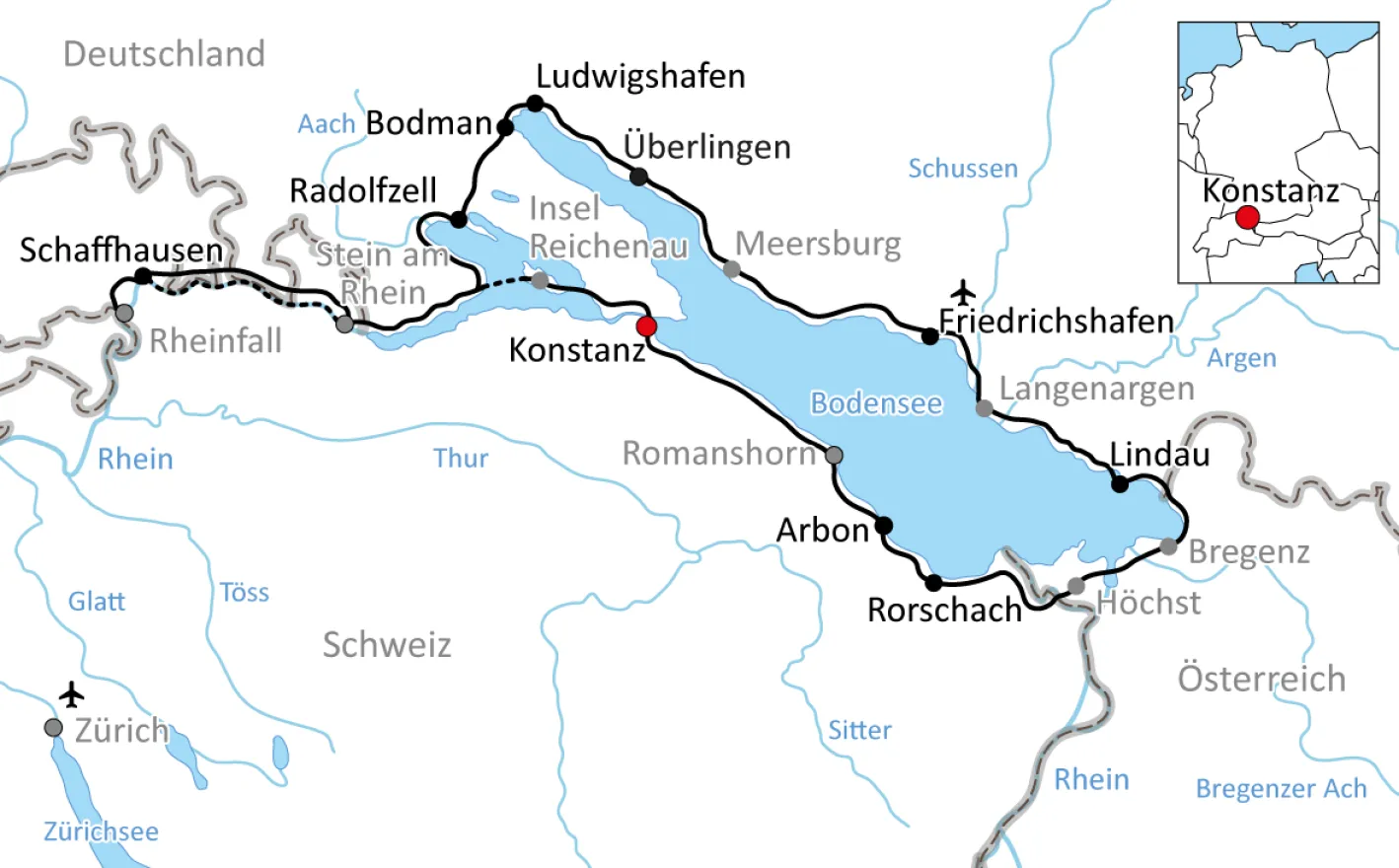 Lake Constance Cycle Path Map