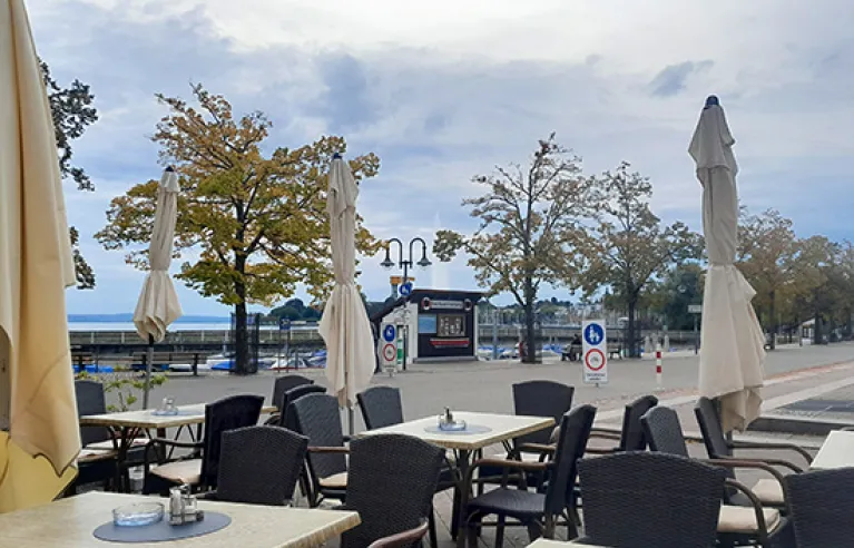 View from the outside area of the "Spitalkeller" restaurant